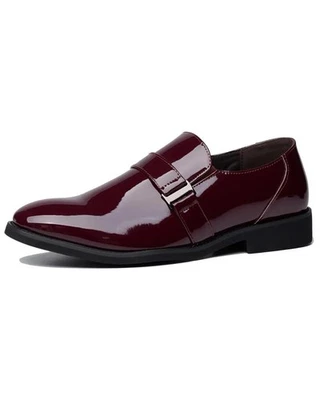 FASHION Herren Halbschuhe Größe EU 46 rot Lackleder - elegante formelle Schuhe