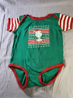 Rabbit Skins Christmas One Piece Baby Size 24 Months Dinosaur Santa Hat - Image 1 of 4