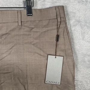 Canali Pants Mens 40x31 Beige 100% Wool Dress Trousers Flat Front NWT - Picture 1 of 9