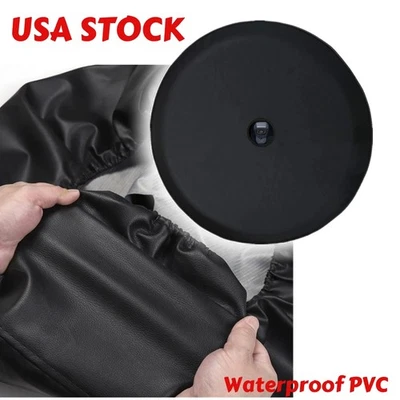 Cubierta de neumático de repuesto universal 17", PVC negro impermeable para Jeep Ford 285/70R17 Foto 1 de 4