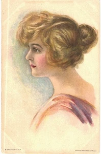 Pearl Fidler Bionda Signora In Profilo 1910 A/S - Foto 1 di 2
