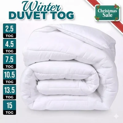 Duvet TOG 2.5 4.5 7.5 10.5 13.5 15 Quilt Soft Single Double King Super King Size - Image 1 of 4