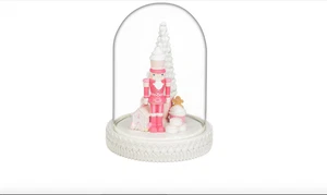 Schiaccianoci in Resina con Vetro Cloche Casa Natale Decorazione Festiva Ornamento 23cm - Foto 1 di 1