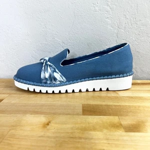 Skechers Memory Foam Halbschuhe blau Macie Knoten Stoff Schleife Slipper Damengröße 9,5 - Bild 1 von 10