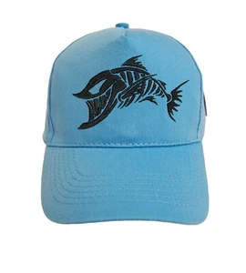 Cappello berretto baseball ricamato pesce scheletro in 15 colori e 25 colori filo - Foto 1 di 41