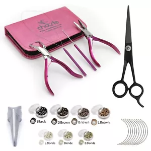 Kit de herramientas profesionales de extensión y rebordeado de cabello Juego de alicates para cuentas 4 piezas Micro - Imagen 1 de 96