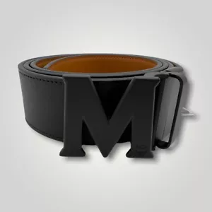 Cinturón reversible de cuero negro y tostado MCM para hombre apto para todas las tallas - Imagen 1 de 3