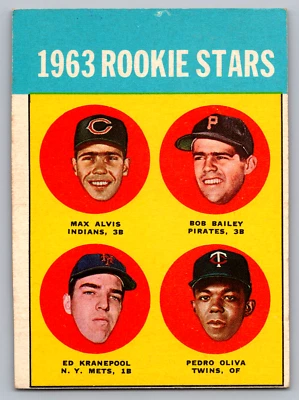 1963 TOPPS #228 TONY OLIVA TWINS & ED KRANEPOOL METS ROOKIES - Image 1 of 3
