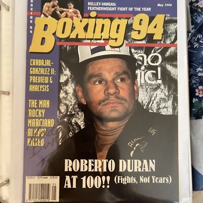 Leyenda del boxeo firmada por Roberto Durán revista 94 JG autógrafos certificado de autenticidad  Foto 1 de 3