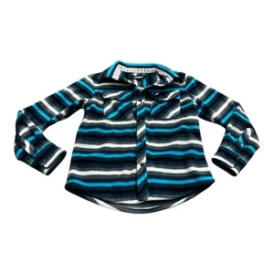 Tony Hawk Fleece Snap Shirt Jacket - Blue/Gray Stripe Boys Medium Size 10/12 - Picture 1 of 6