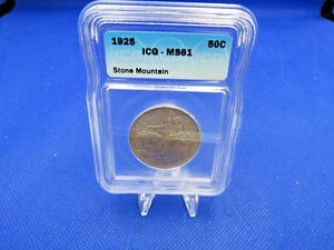 1925 STONE MOUNTAIL COMMEMORITIVE .50 GRADED ICG-MS61 VERY NICE COIN - Picture 1 of 3