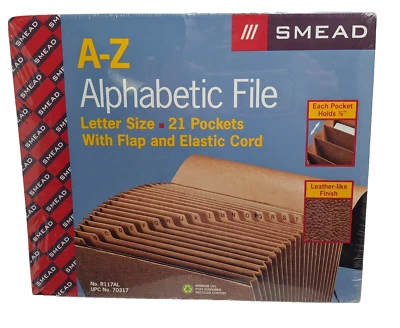 Smead Durable A-Z LetterSize Expanding File 21 Pocket 70317 Sealed NOS - Image 1 of 4