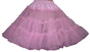 FALDA CANICHE ROSA CRINLOLINE AÑOS 50 _ TALLA M/L _ W 30"-38" _ L22" - Imagen 1 de 1