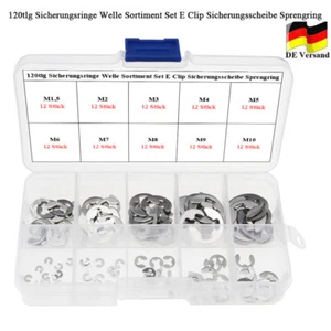 120tlg Sicherungsringe Welle Sortiment Set E Clip Sicherungsscheibe Sprengring - Bild 1 von 15