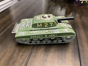Utaka M-27 Panzer Japan Blech Litho Reibung US-Armee gepanzertes Funken Militärspielzeug - Bild 1 von 8