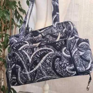 VERA BRADLEY Katalina blue diamond pattern SZ XL diaper baby bag lots O storage! - Picture 1 of 16