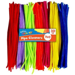 140 limpiadores de tuberías de alta calidad tallos artesanales de chenilla colores surtidos 30 cm de largo - Imagen 1 de 6