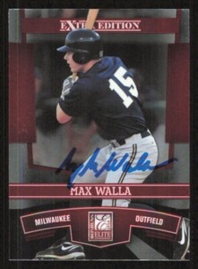 MAX WALLA Autograph Baseball card auto MILWAUKEE BREWERS