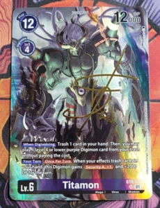 Titamon BT6-081 Rare Pull Signed BT21 Digimon Card English World Convergence - Bild 1 von 4
