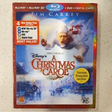 Disneys A Christmas Carol (Blu-ray/DVD, 2010,3-Disc Set, 3D, W/Lenticular Slip.