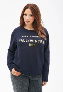 FOREVER 21 Plus Size Navy  Nothing To Wear Sweatshirt 2X - Picture 1 of 4