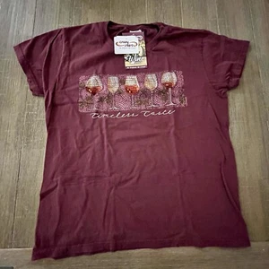Camiseta mediana Crazy Shirts copa de vino mosaico teñido de vino manga corta cuello redondo - Imagen 1 de 4