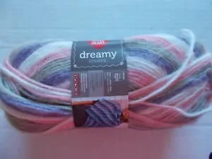 Red Heart Dreamy Stripes brushed yarn, Snowy, 1 large skein (355 yds) - Picture 1 of 2