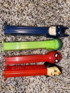 vintage pez dispensers lot bat man Spider-Man Hulk Wonder Woman With Feet AA59 - Picture 1 of 10