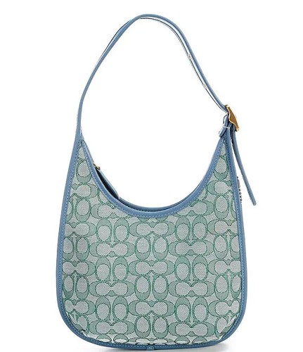 Borsa a tracolla Jacquard C2588 verde ottone nuova con etichette $395 Coach Ergo