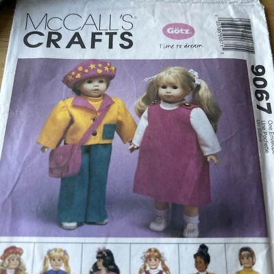 McCall’s Doll Clothes for 18" Dress, Pants Top More Sewing Pattern McCall 9067 - Image 1 of 4