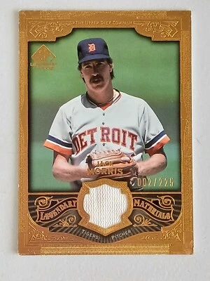 JACK MORRIS Legendary Materials Jersey Card LM-JM 002/225 SP Legendary Cuts 2004 - Image 1 of 4