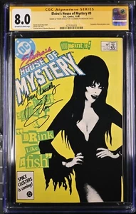 ELVIRA'S HOUSE OF MYSTERY #9 CGC 8.0 ¡FIRMADO! FUNDA FOTO CASSANDRA PETERSON 1986 - Imagen 1 de 6