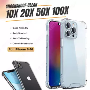 Anti-Yellowing Clear Case For iPhone 16 15 14 13 12 11 XS XR 8 Bumper Cover Lot - Picture 1 of 11