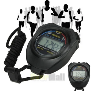 Digital Stopwatch Sports Counter Chronograph Date Timer Odometer Watch - Picture 1 of 12