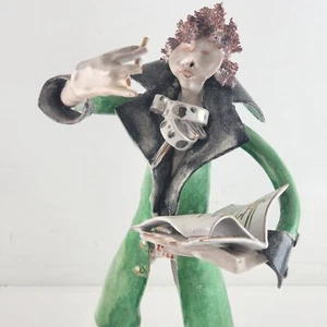 Arnoldo Miniati Ceramic Sculpture Orchestra Maestro Modern Art 10 Inch Tall - Picture 1 of 8
