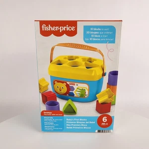 Fisher-Price Stacking Toy Baby's First Blocks Set of 10 Shapes for Sorting Play - Picture 1 of 15