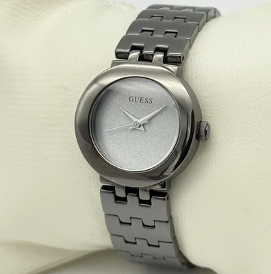 Women's GUESS Glossy Gray All Steel Analog Quartz Bracelet Watch, 25mm, Runs - Image 1 of 4