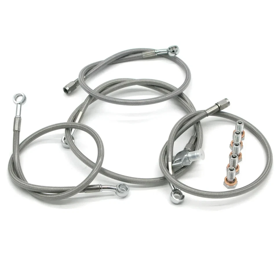 YFZ450R Streamline Brake Line Kit Front Rear Extended +1" Plus 1 Inch Hose Clear - Image 1 of 1