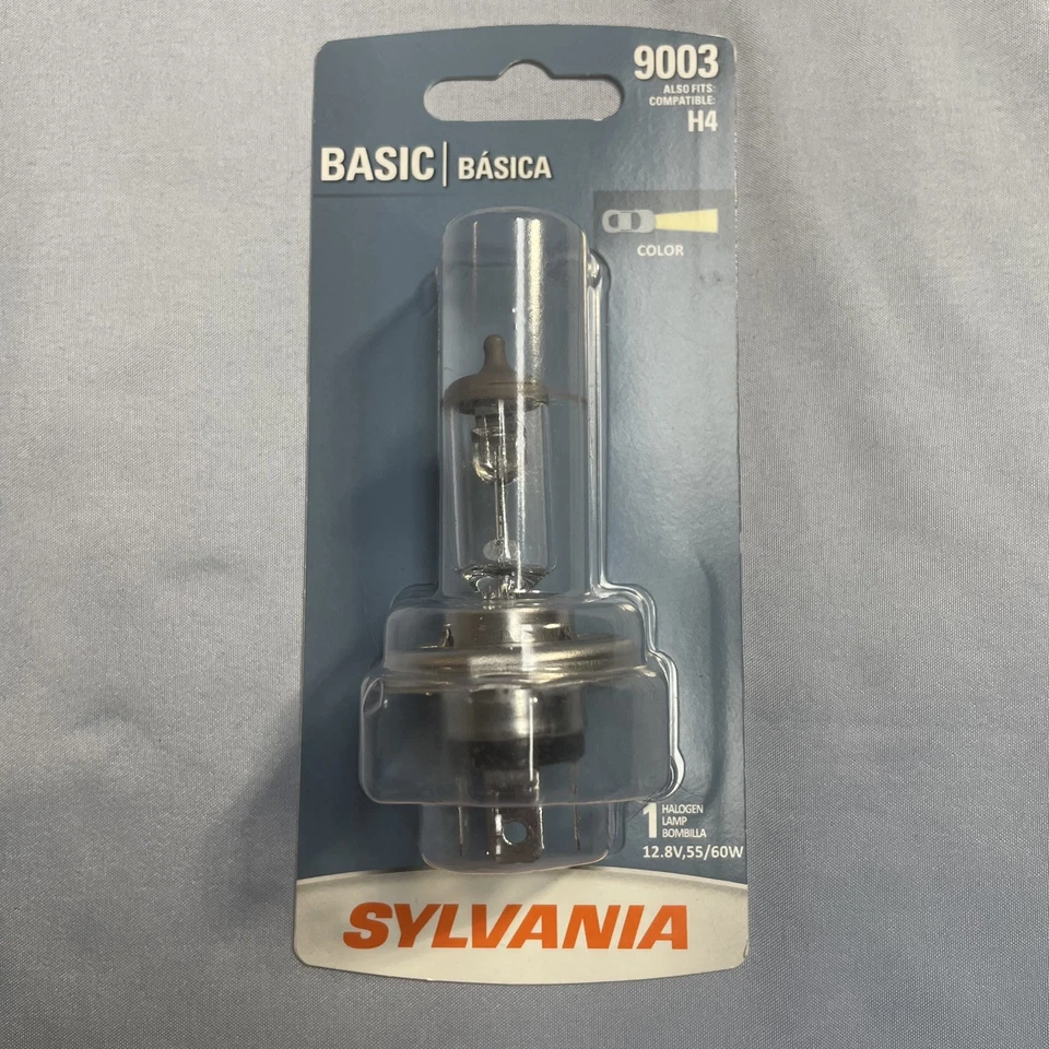 车头灯灯泡-Sylvania 9003/H4。 卤素。 12.8V. 60W 银色 — 第 1/4 张图片