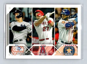 2023 Topps #246 AL HRs Leaders (Aaron Judge / Mike Trout / Yordan Álvarez) LL - Imagen 1 de 2