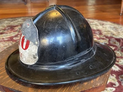 Vintage Firefighter Fire Helmet with Leather Shield K.F. 10 - Image 1 of 4