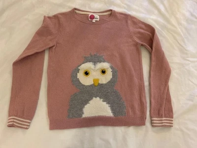 MINI BODEN Girls 11-12 Yr Longsleeve Sweater Fluffy Owl Pink Gray Harry Potter - Image 1 of 4