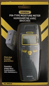 GENERAL PIN-TYPE MOISTURE METRE HUMIDIMETRE AVEC BROCHES No. MMD4E NEW - Picture 1 of 2