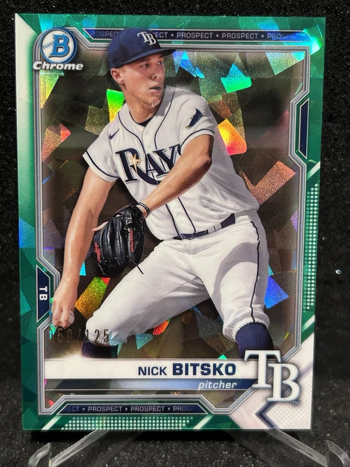 2021 Bowman Chrome Sapphire Nick Bitsko /125 Green Rays - Image 1 of 2