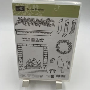 Medias de chimenea festivas Stampin’ Up gato vacaciones de Navidad 13 estampillas - Imagen 1 de 6