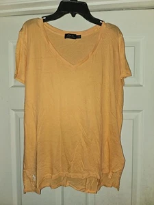 CAMISA POLO MUJER RALPH LAUREN CUELLO EN V AMARILLO BLANCO LOGO TALLA GRANDE - Imagen 1 de 3