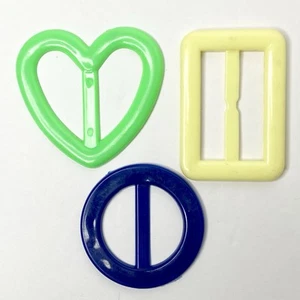 Vintage T Shirt Slide Buckle Scarf Slide Set/3 - Picture 1 of 4