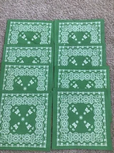 Pioneer Frau Wende Tischset grün gelb quadratisch 15”x15” 8er Set - Bild 1 von 4
