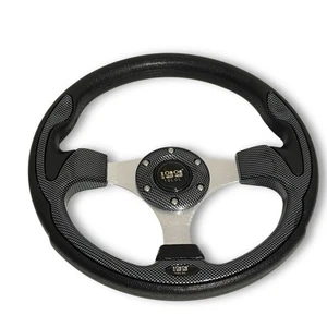 10LOL Universal Style 1 Grey Golf Cart Steering Wheel - Picture 1 of 6