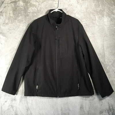 Swiss Tech Mens Soft Shell Windproof Full Zip Black Jacket Size XL - Image 1 of 4